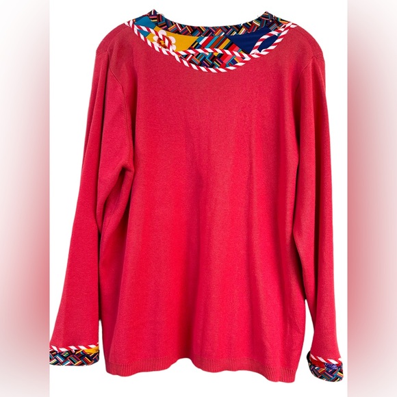 Koos of Course Silk & Cotton Cardigan Mixed Media Art to Wear Flamboyant Medium - Picture 14 of 16